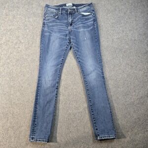 BKE Jeans Womens 28R Fits 30x30 Blue Denim Gabby Skinny Faded Whiskering